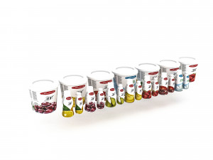 3d yoghurt fruit yoghurt varieties model Modello 3D