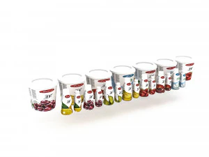 3d yoghurt fruit yoghurt varieties model 3D Model