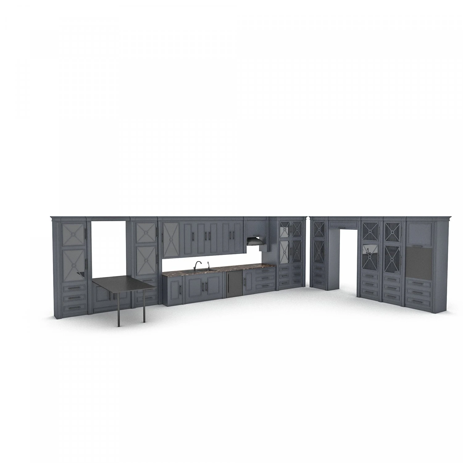 ready-made modern kitchen 3D Model .c4d .max .obj .3ds .fbx .stl .blend