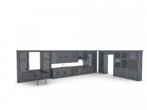 готовая современная кухня 3D Модель