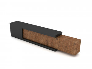 wooden tv unit 3D-Modell