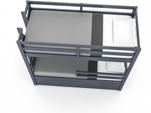 modern wooden bunk bed 02 3d 3D मॉडल