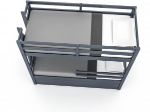 modern wooden bunk bed 02 3d 3D Model