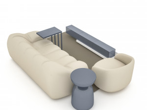 sitting group salon model 3D 모델