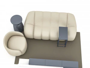 sitting group salon model 3D Model