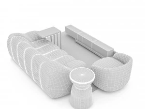 sitting group salon model 3D Model