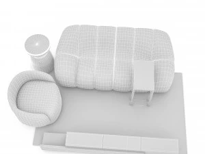 sitting group salon model 3D Model