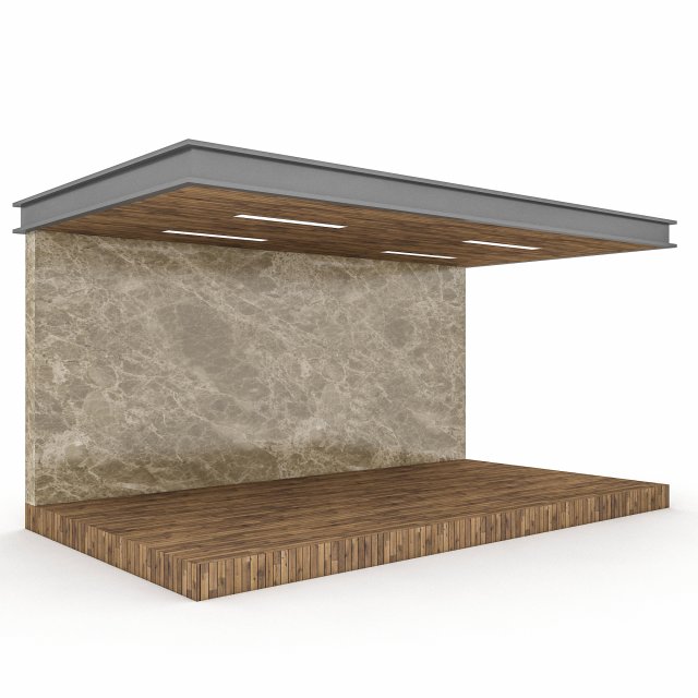 modern garden gazebo 3D Модель .c4d .max .obj .3ds .fbx .stl .blend 
