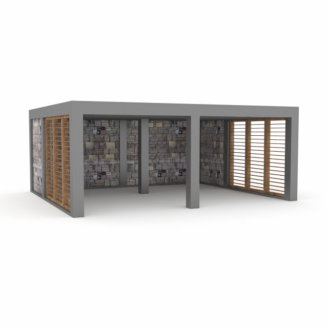 garden garage 3D Model .c4d .max .obj .3ds .fbx .stl .blend 