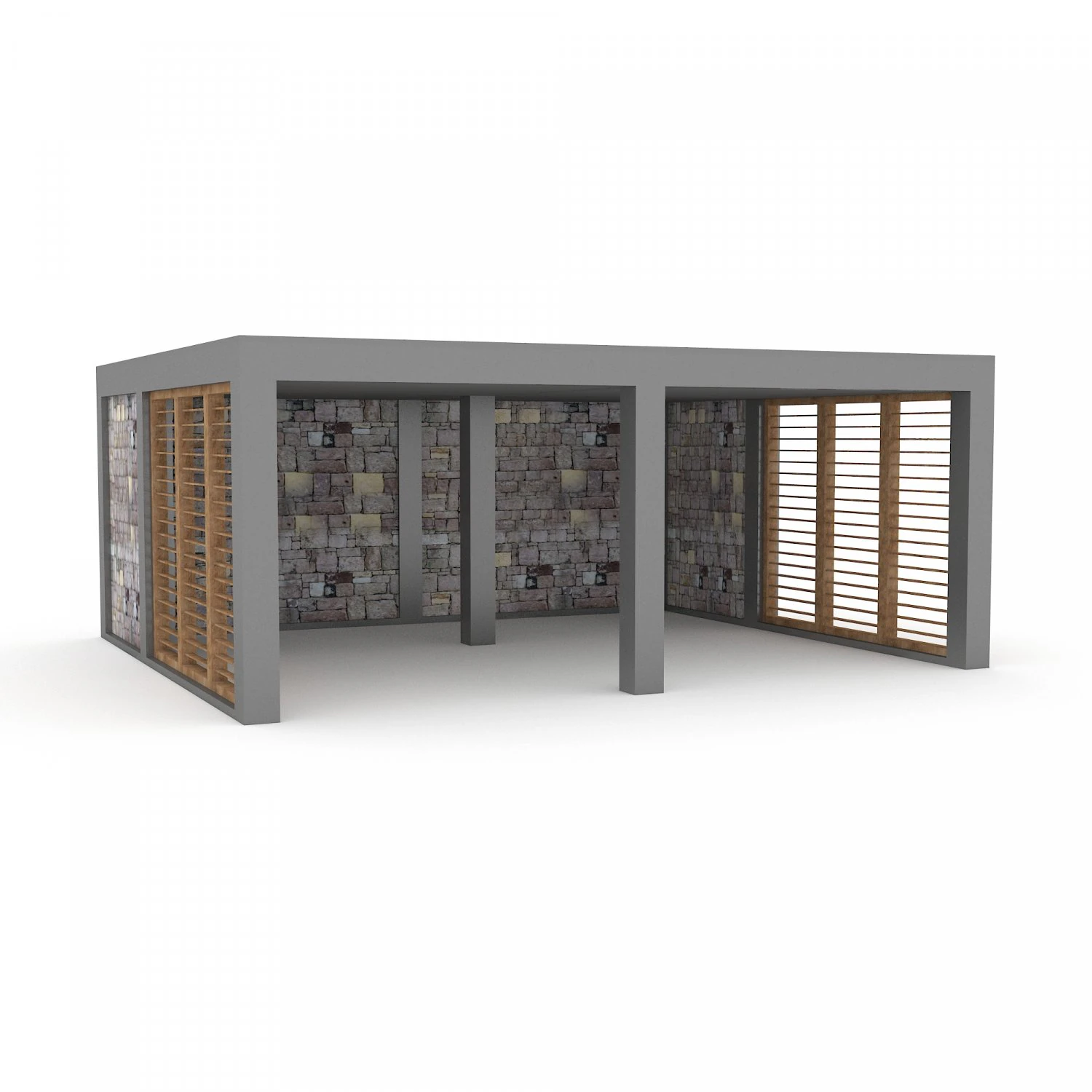 garden garage 3D Model .c4d .max .obj .3ds .fbx .stl .blend 