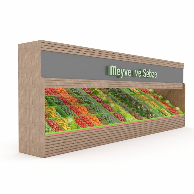 greengrocer department fruit and vegetable 3D Model .c4d .max .obj .3ds .fbx .stl .blend 