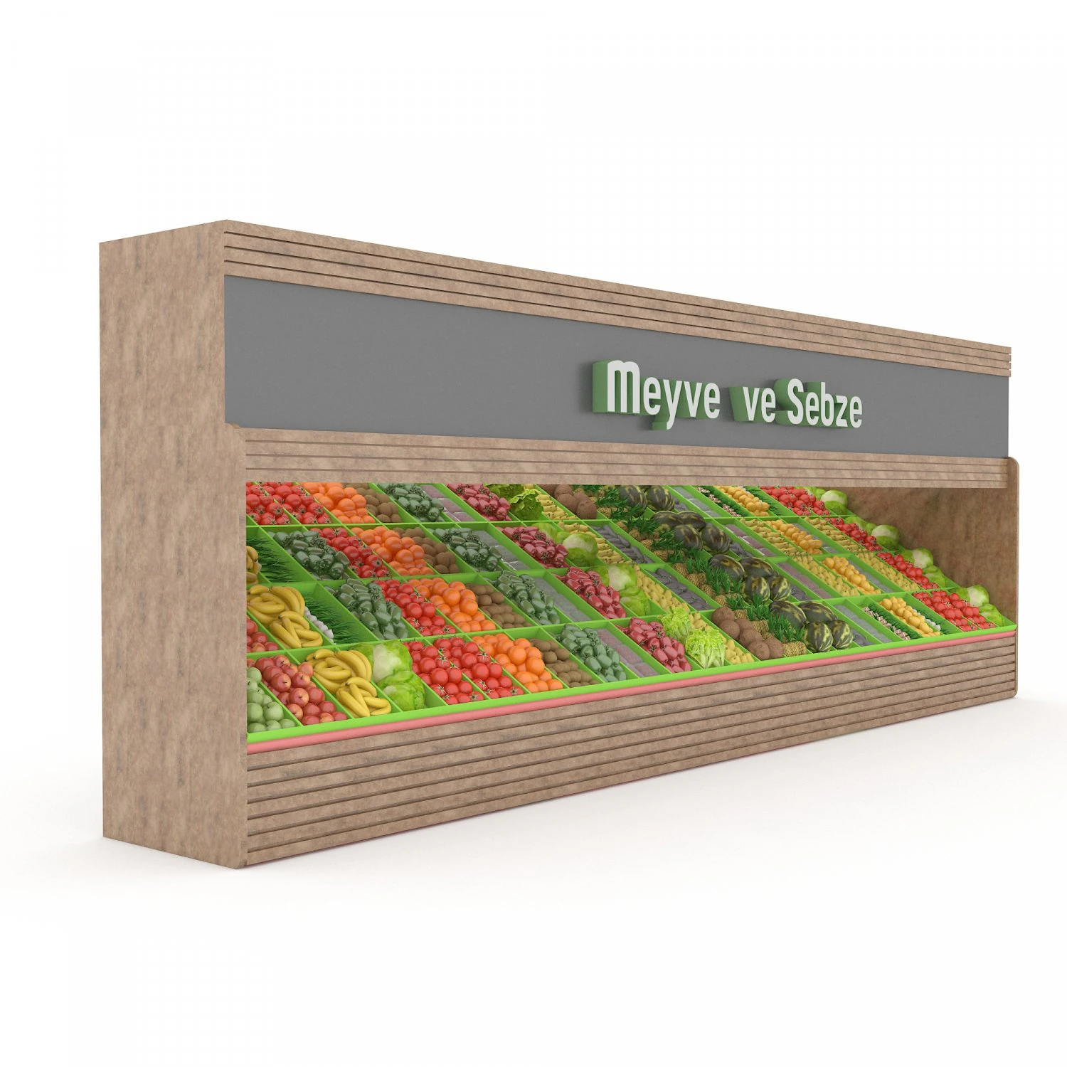 greengrocer department fruit and vegetable 3D Model .c4d .max .obj .3ds .fbx .stl .blend 