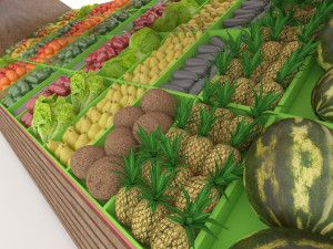 greengrocer department fruit and vegetable 3D Model