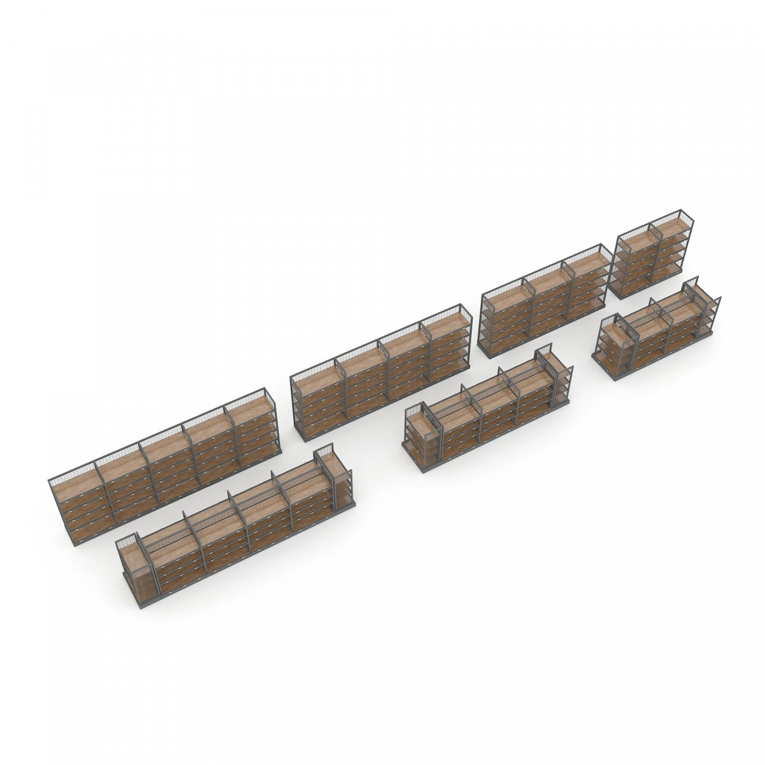 3d various market stands model 3D Model .c4d .max .obj .3ds .fbx .stl .blend
