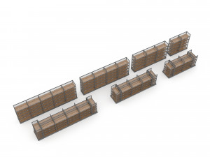 3d various market stands model 3D Model
