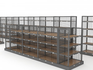 3d various market stands model Modelo 3D