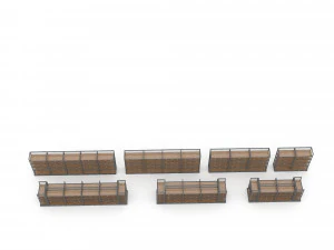 3d various market stands model 3D Model
