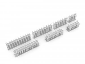 3d various market stands model Modelo 3D