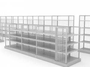 3d various market stands model Modelo 3D