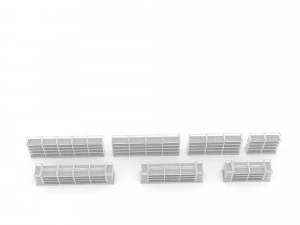 3d various market stands model 3D Model