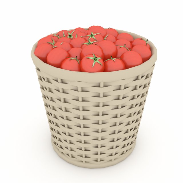 basket tomato market sale 3Dモデル .c4d .max .obj .3ds .fbx .stl .blend 