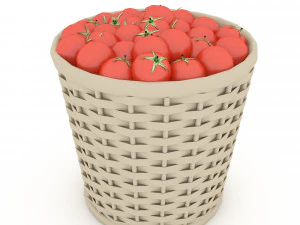 vendita al mercato di pomodori in cestino Modello 3D