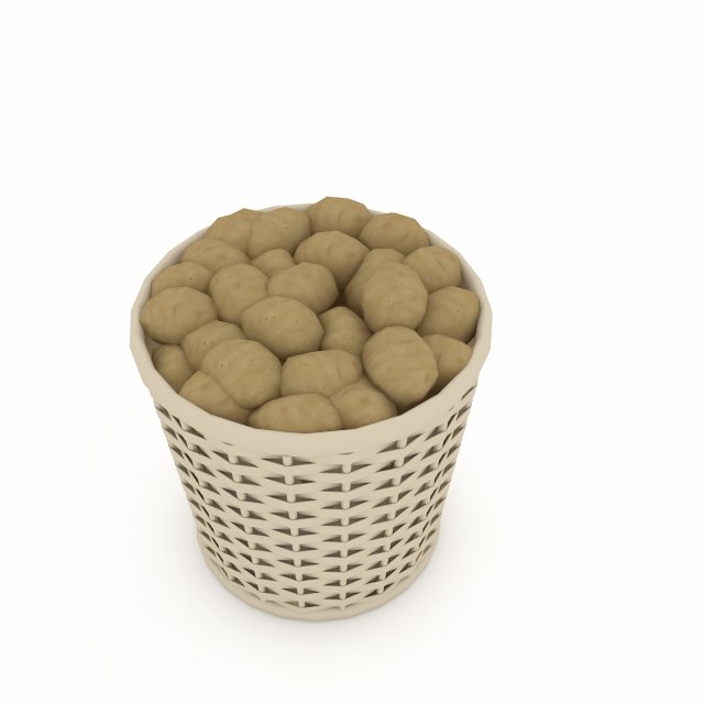 basket potato market sale model Modelo 3D .c4d .max .obj .3ds .fbx .stl .blend 