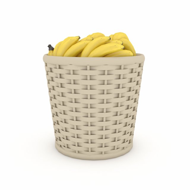3d basket banana market sale 3D Model .c4d .max .obj .3ds .fbx .stl .blend 