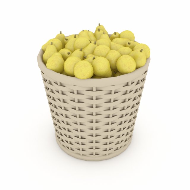 basket pear market sale 3D Model .c4d .max .obj .3ds .fbx .stl .blend 