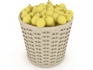 vendita al mercato delle pere del cestino Modello 3D