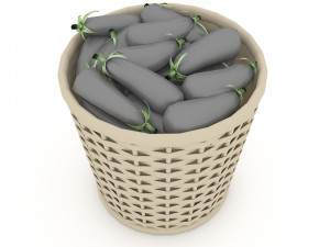 basket eggplant market sale 3D Model
