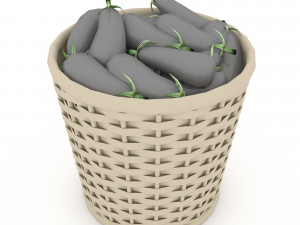 basket eggplant market sale 3D Модель