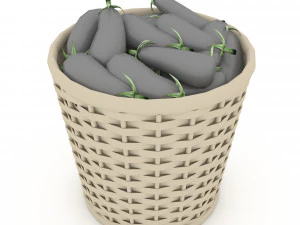 basket eggplant market sale 3D Model