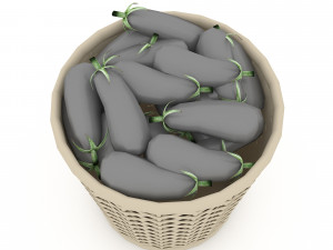 basket eggplant market sale 3D Модель