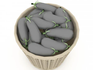 basket eggplant market sale 3D Model