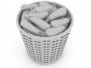 basket eggplant market sale 3D Модель