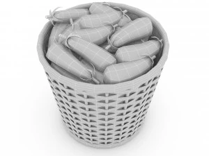 basket eggplant market sale 3D Model