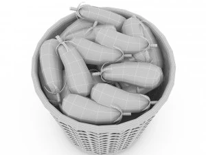 basket eggplant market sale 3D Model