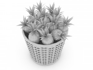 basket ananas market sale Model 3D
