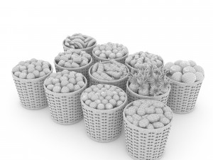 basket fruit and vegetable market sale 3D Model