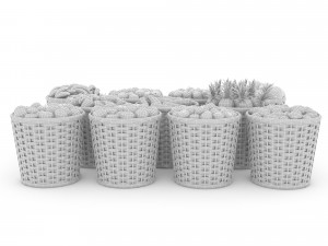 basket fruit and vegetable market sale 3D Model