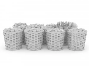basket fruit and vegetable market sale 3D Model