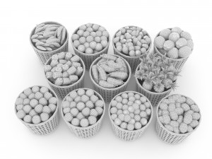 basket fruit and vegetable market sale 3D Model