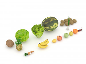 mixed fruit and vegetable varieties 3D Model