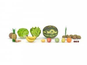 mixed fruit and vegetable varieties 3D Model