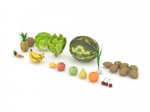 mixed fruit and vegetable varieties 3D Model