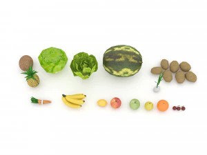 mixed fruit and vegetable varieties 3D Model