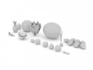 mixed fruit and vegetable varieties 3D Model