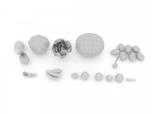 mixed fruit and vegetable varieties 3D Модель
