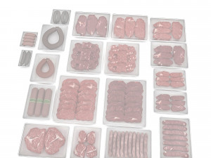 packaged meat and sausage varieties 3D Модель